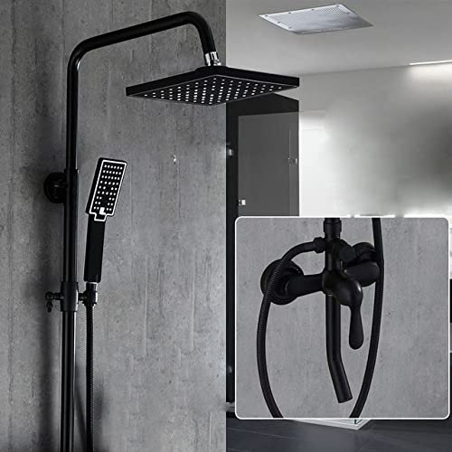 ADJAN Badezimmer Dusche Set Einfache und Moderne Bad Wasserhahn Innenwand montiert Duschsystem Regenwasser Duschen, 506P5, Thot und kalt