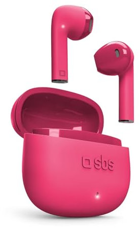 SBS TWS ONE Colour Ohrhörer mit Ladeetui, Touch-Bedienelementen und integriertem Mikrofon, Sprachassistent, bis zu 3 Stunden Hördauer, inkl. USB-C-Ladekabel, pink