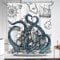 Coxila Nautischer Oktopus-Duschvorhang, lustig, cool, Kraken, Küste, Piratenschiff, Weltkarte, Herren, Anime, Vintage, Ozean, einzigartiges Abenteuer, Neuheit, Erwachsene, Meer, seltsam, 152 x 183 cm,