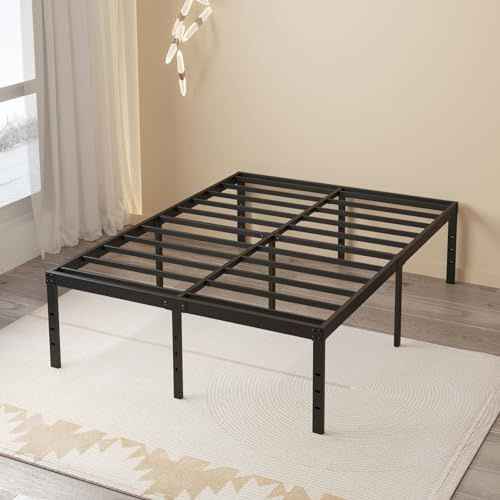 Maenizi Platzsparendes Schlafzimmermöbel, 50,8 cm, Queen-Size-Bettgestell, kein Boxspringbett erforderlich, robuster Metallrahmen für Queen-Size-Betten, unterstützt bis zu 1360 kg, einfache Montage,