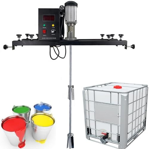 LTSRLL Portable Concrete Mixer, Paint and Mortar Mixer, Tank Barrel Paint Mixer, 980W Paint Stirring Machine, 0-1000rpm, Stainless Steel Blade, for Ink Dissolver Agitator,PackageA
