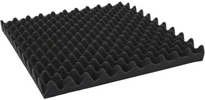 Schalldämmung Wand, Quadratisch Selbstklebend Schaum Schalldämmung Paneele, Akustische Schallschutzmatten, 50×50×5 cm, für Klavierzimmer, Aufnahmestudios, KTVs, Schlafzimmer usw (Schwarz)