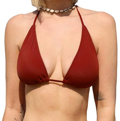 MYLILY Triangel Bikini Oberteil Rot | Damen Bikini | Rot (M)