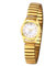JewelryWe Damenuhr Elastisch Uhren Damen: Analog Quarz Armbanduhr Gold Edelstahl Stretch Armband Klein Lässige Uhr mit Weiß Digital Zifferblatt Geschenk für Frau Mädchen