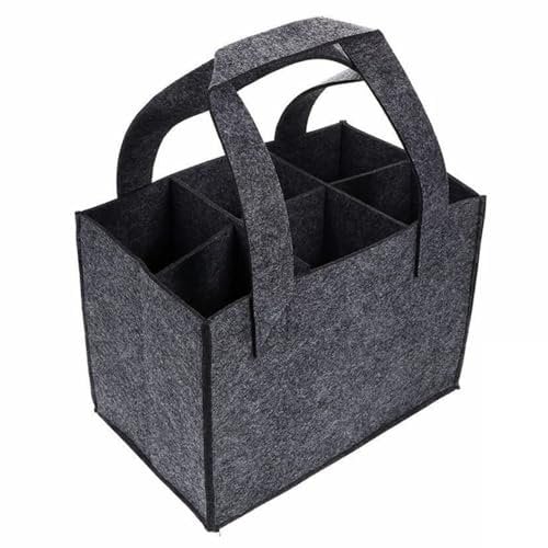 Sac Bouteille de Vin 6 Compartiments,Sac Bouteille Champagne en Feutre Pochette Cadeau Bouteille, Sac à Bouteilles pour 6 Bouteilles,Sac de Transport avec Séparateurs,Sac de Transport pour Bouteille