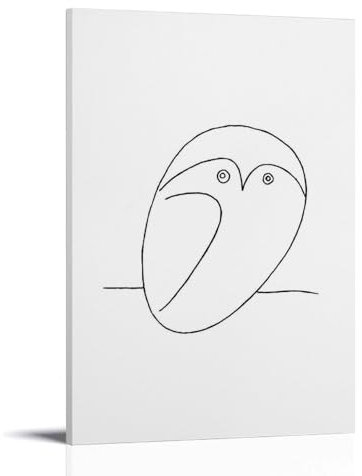 HBEOOP Pablo Picasso berühmte Farbe (kleine Eule), Poster, Wandkunst, Schlafzimmer-Drucke, Heimdekoration, hängendes Bild, Leinwand, Gemälde, 50 x 75 cm
