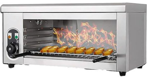 Parrilla eléctrica para derretir queso, horno de convección comercial, con rejilla ajustable, horno salamandra de acero inoxidable de 50-300 ℃, para cocina de restaurante, queso derretido, sándwiches