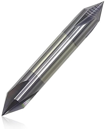 Lzcdelyxiao Fresa de chaflán de carburo de 3/8 pulgadas, 60 grados, doble extremo, 4 flautas, carburo sólido, revestimiento AlTiN, longitud total de 2-1/2 pulgadas