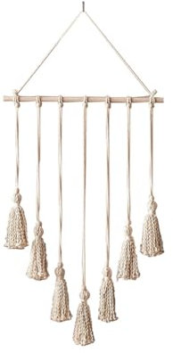 Wandbehang Hängender Fotowand,Boho Deko,Foto Collage Wand,40 x 78 cmmit 10 Holzklammern für Fotos Aufhängen,Boho Style Wand Deko Hängend, Dekorationen, Kunstwerke und Fotos Aufhängen (Stil 1)