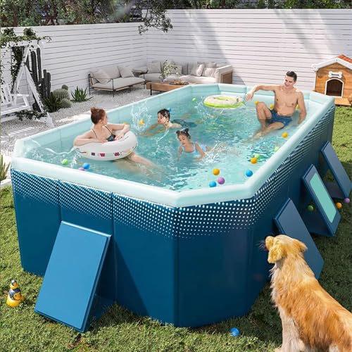 ZCSOUDP Foldable swimming pool, Foldable Non-Inflatable Kids' and Adults' Outdoor Swimming Pool, for Backyard Garden Outdoor Water Playing(3m)