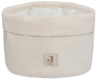 Jollein Pflegekörbchen - Cosy Knit, Ivory - 60% Baumwolle, 40% Acryl - 14x18 cm - Weiß