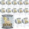 QUELAY 12 Set Goat Fantasy Fußball Ring Fußball Meisterschaft Trophäe Ring Greatest of All Time Geschenk Silber und Vergoldet Auszeichnung Geschenk für Turnier League Champion Gewinner mit Display
