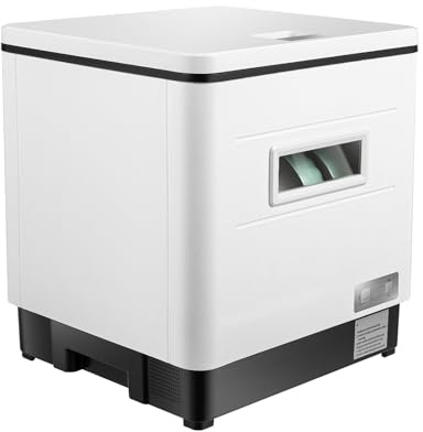 KOLHGNSE Lave-vaisselle de table, mini lave-vaisselle entièrement automatique pour la maison, lave-vaisselle, en acier inoxydable, 220 V, blanc