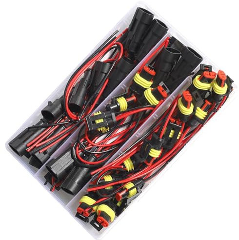 40 morsetti a collegamento rapido impermeabili a 2 poli, impermeabili, per il collegamento del circuito dell'automobile