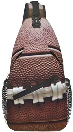 ULKMFFCF American Football Schultertasche mit Schnürsenkeln, bedruckt, Crossbody-Rucksack für Herren und Damen, vielseitig, lässig, Schultertasche, Brusttasche zum Laufen, Wandern, Radfahren, Reisen,
