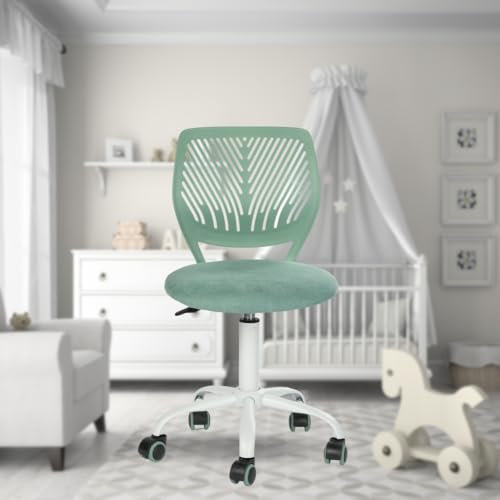 FurnitureR Morandi Bürostuhl, vielseitig, für Kinder, Arbeitsstuhl ohne Armlehnen, höhenverstellbar, drehbar, bunt, für Schule und Büro, Aqua