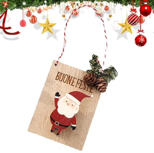Ornamento di Natale in legno – Clip per foto, ciondolo fotografico, decorazione artigianale versatile per parete, albero di Natale, finestra e maniglia della porta, accessorio unico per aggiungere