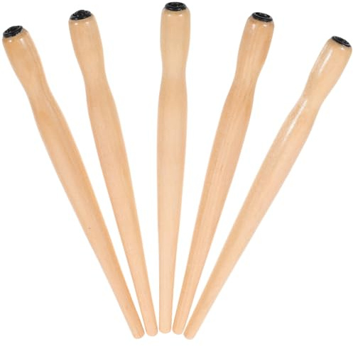 SHINEOFI Calligraphy Pen Holder Wooden Dip Pen Rod 5-Pack for Painting Drawing Art Supplies Compatible with Nibs for Manga Calligraphy