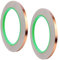 Belligern 2 Rolls Copper Foil Tape, Copper Tape Conductive Adhesive, Double-Sided Copper Foil Tape with Conductive Adhesive, 6mm×20m Copper Slug Tape for Stained Glass, Guitar, Repair, Crafts, DIY
