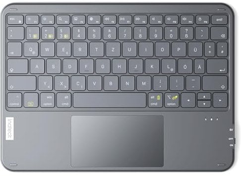 Inateck Tablet Tastatur mit Touchpad, Ultraleichte Tastatur Kabellose QWERTZ Deutsch mit Trackpad, kompatibel mit iPad/Tablet/Windows/Laptop/PC, KB01105