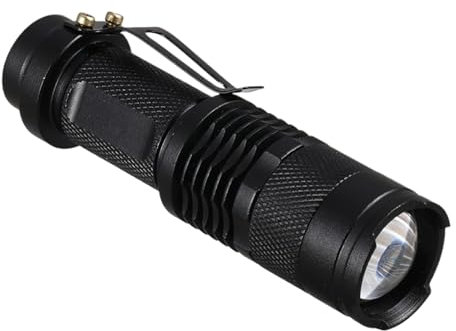 Frfik UV Torch - 395NM Ultra-Violet Black Light Detector - LED Portable Handheld Flashlight, Aluminum Alloy AA/14500 Lithium Battery Torch - Adjustable Focus for Pet Urine & Stains