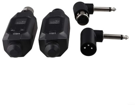 Emiif Kabelloser Mikrofon-Sender, Empfänger, Gitarre, kabelloses System, XLR, 2,4 G, dynamischer Mikrofon-Konverter, 80 m Reichweite, niedrige Latenz, 24-Bit-Audio, 48 K Abtastung (1-in-1)