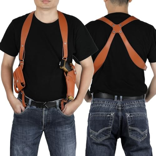 Vertical Leather Shoulder Holster For Men - Concealed Carry For Outdoor Adventures