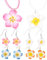 6 Stück Hawaii Deko, Hawaii Outfit Damen, mit 4 Paar Blumen Ohrringe und 2 Hawaii Thema Plumeria Halskette, Hawaii Kette für Dame, Hawaiian Urlaub Strand Hochzeit Hängend Hibiskusblüten Deko