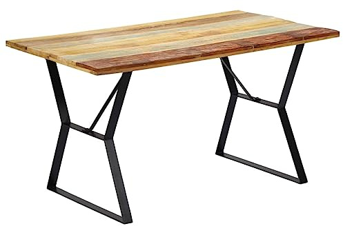 Tonture Esstisch 140x80x76 cm Massivholz, Recyceltes Altholz, Antik-Stil, Poliert, Bemalt, Lackiert, für Esszimmer, Apartment
