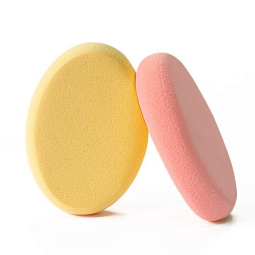 Sunjiyan Oval Puff 2 Packungen Hautton und Rosa Make-up Ei Luftkissen Puff Beauty Egg Foundation Schwamm Professionelle Make-up Schwamm Nass und Trocken