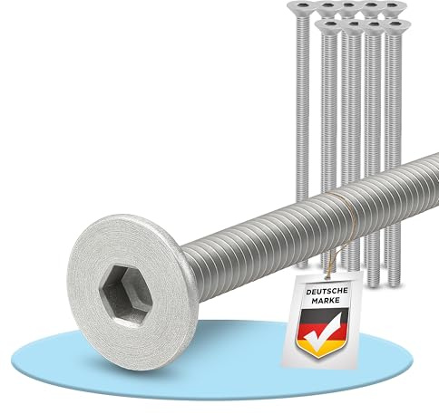 Comfor 10x A4 Edelstahl Senkkopfschrauben 4x100 mm – V4A Rostfrei & Seewasserbeständig – Innensechskant Vollgewinde – Metrische Maschinenschrauben für Bootsbau, Pool, Garten & Outdoor