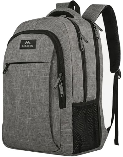 MATEIN Großer Rucksack Herren, 18,4 Zoll Laptoptasche TSA-freundlicher | Business Laptop Rucksack, Arbeitsrucksack, Schulrucksack Teenager, Anti Diebstahl Reiserucksack für Reise Büro Outdoor, Grau