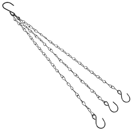 Milisten Black Iron Hanging Basket Chain with Exquisitely Detailed Hook Pattern, Strong Bearing Capacity, Practical to Use for Indoor House Ornaments and Lanterns
