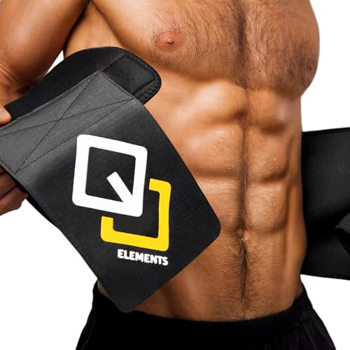 GJELEMENTS Fascia Addominale Dimagrante - Cintura Sauna Neoprene per Sudare - Panciera Termica Snellente con Supporto Lombare - Uomo e Donna - per Pancia Piatta, Addominali - S - M