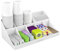 Mind Reader COMORG-WHT - Estación de café con 11 compartimentos, organizador de encimera de 2 niveles para tazas y condimentos, 17.8 pulgadas de largo x 9.5 pulgadas de ancho x 6.6 pulgadas de alto,