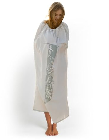 Just-in Umkleidehilfe (Sand L) Surfponcho, Umziehhilfe Damen & Herren – kompakt und Ultra leicht – Badeponcho, Umziehhilfe, kein Handtuch, Poncho aus Funktionsstoff auch als Umkleidehilfe Strand