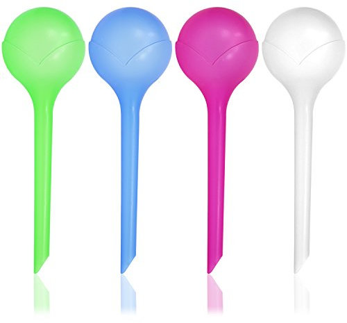 COM-FOUR® 4x irrigazione automatica per piante d'appartamento - distributore d'acqua per piante - palla per l'irrigazione dei fiori - hydrospike (04 pezzi - colorato)