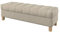 Furninero - Raffinierte gepolsterter Sitzbank Sitzhocker Sitzruhe Betthocker Ottomane, mit Stauraum, Quadratische Beine, 140 cm breit, Majestic Velvet Beige Stoff (Licht zu reinigende), Beige