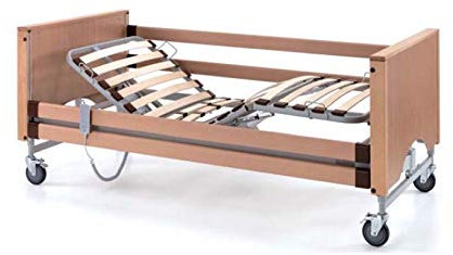 TERMIGEA Letto Elettrico da Degenza per Anziani, Malati e Disabili, 80 x 190, in Legno con Movimento Trendeleburg, Motore Combinato Piano-Rete