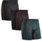 DANISH ENDURANCE Mens Boxers, Anti Chafing, Long Leg or Regular, Sports Underwear Men, Running Boxers, 3 Pack, Multicolor: 1 x Black, 1 x Green/Purple, 1 x Black/red, Medium