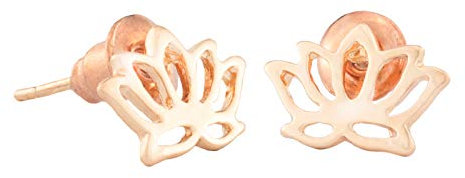 Ohrstecker Lotus Blume 18karat rose vergoldet als Talisman Ohrring für Freundin oder Frau