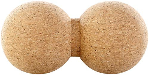 newgen medicals Massage-Doppelkugeln: Massage-Duoball & Faszien-Trainer zur Selbstmassage, Kork, Ø 6,5 cm (Duo-Faszienmassageball, Doubleball, Füße)