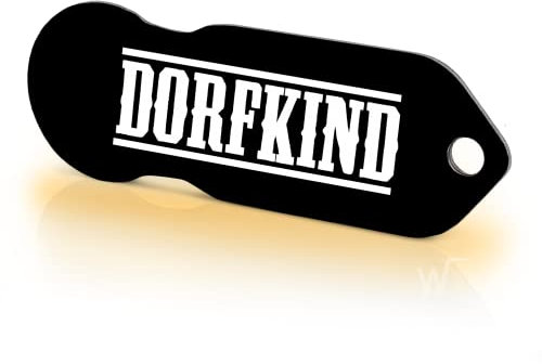 Einkaufswagenlöser Dorfkind/Entriegler für Einkaufswagen – inkl. 1 Jahr Schlüsselfundservice/Einkaufswagenchip abziehbar/Einkaufschip zum rausziehen/Schlüsselanhänger Metall / 1 Stück