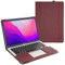 TYTX Lederhülle Kompatibel mit MacBook Air 13 Zoll Retina M1 A2337 A2179 A1932, 2021-2018, Laptop-Hülle Folio Book Schutzhülle Case Cover, Weinrot