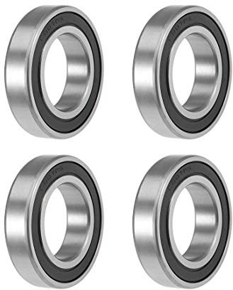 sourcing map 4St Rillen Kugellager 6007-2RS Z2 Doppelt Geschirmt Kohlenstoffstahl 35mm X 62mm X 14mm