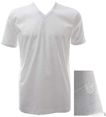 GICIPI T-Shirt Intima in Filo di Scozia da Uomo Mezze Maniche Corte con Scollo V Pacco da 3