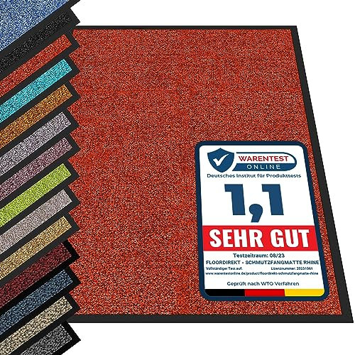 etm® Schmutzfangmatte - Fußmatte in vielen Größen - Türmatte Fußabstreifer für Haustür innen und außen (Rot, 90x150 cm)