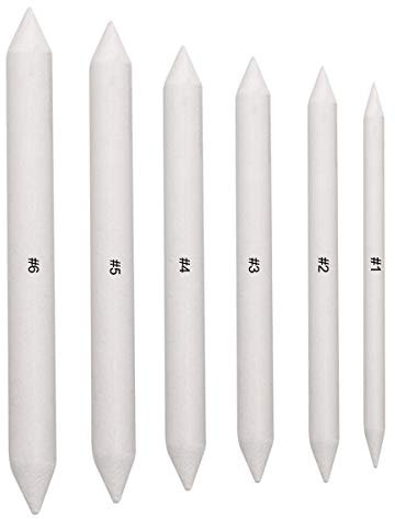 NATUCE Papierwischer Set, 6 Stück Papierwischer Bleistift, Papierwischer zum Zeichnen für Studentische Künstler Skizzenzeichnung und Detailmalerei, 6 Verschiedene Größen