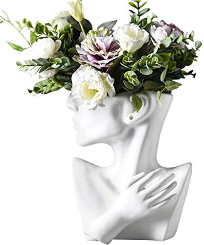 Indoor Outdoor Kopf Pflanzer Topf Keramik Sukkulente Pflanzer Vase Griechische Statue Pflanzer Urne Hausgarten Dekor Skulptur