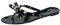 TOP Moda Damen-Flip-Flops mit Nieten und Schleife, Schwarz, 36 EU